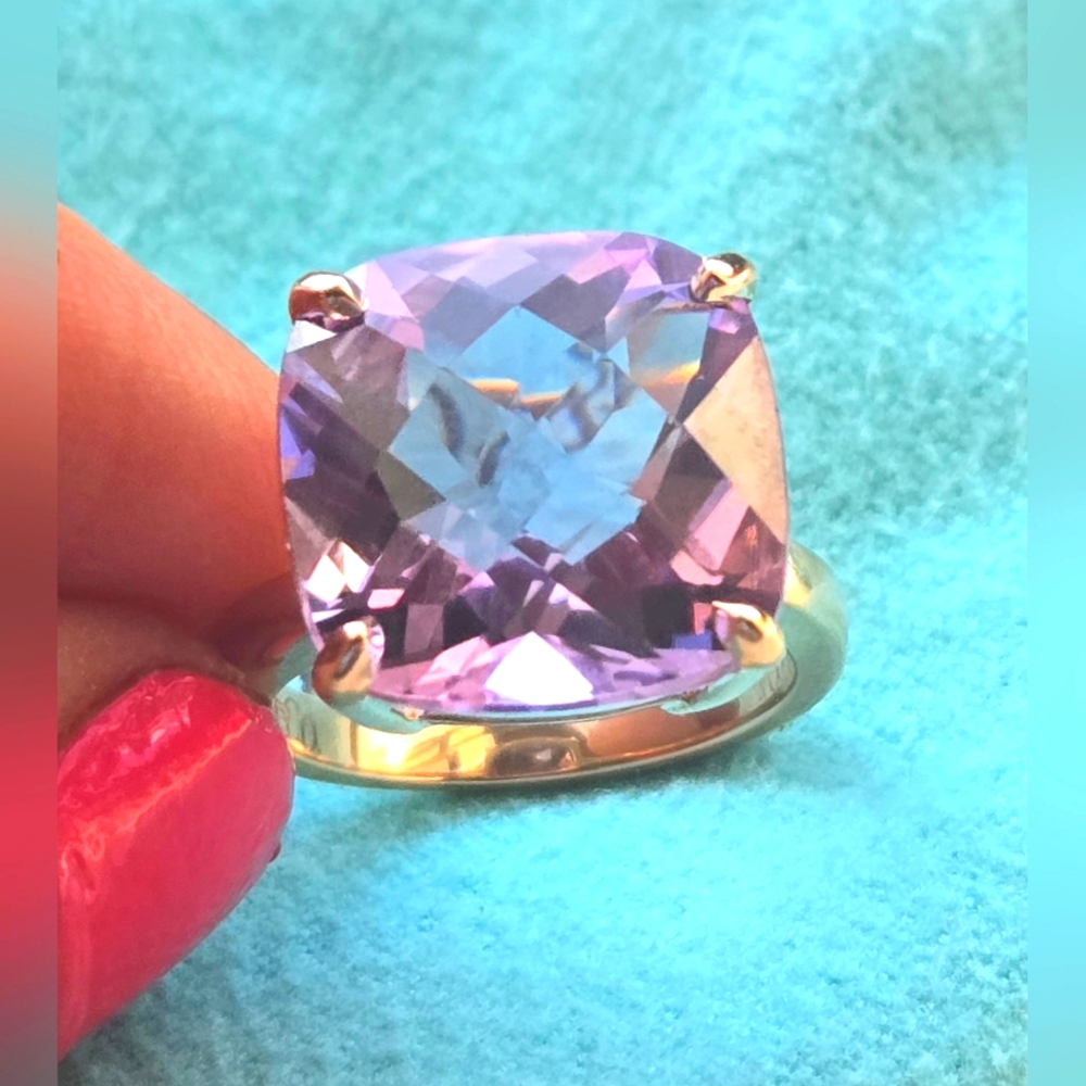 Tiffany & Co 18k Rose Gold Amethyst Sparkler Ring